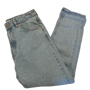 Zara High Rise Cropped Straight Leg Jeans